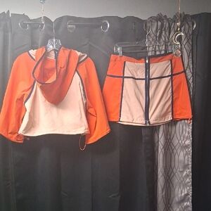 Orange and Cream Skirt Set